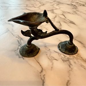 Antique Diya oil lamp from India (1930-40s)